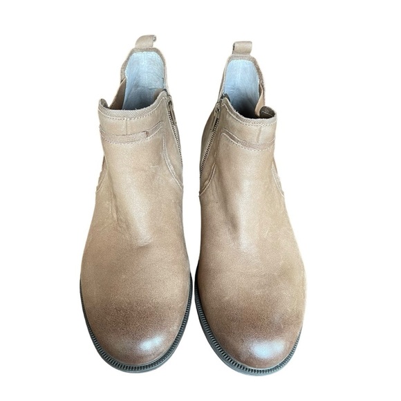 Obeo brown ankle boots unlike side zipper size 8.5 narrow burnished toe - Picture 4 of 16